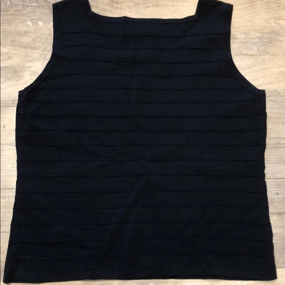 Joseph A. Black Ribbed Dress Top Size XL - Picture 3 of 3